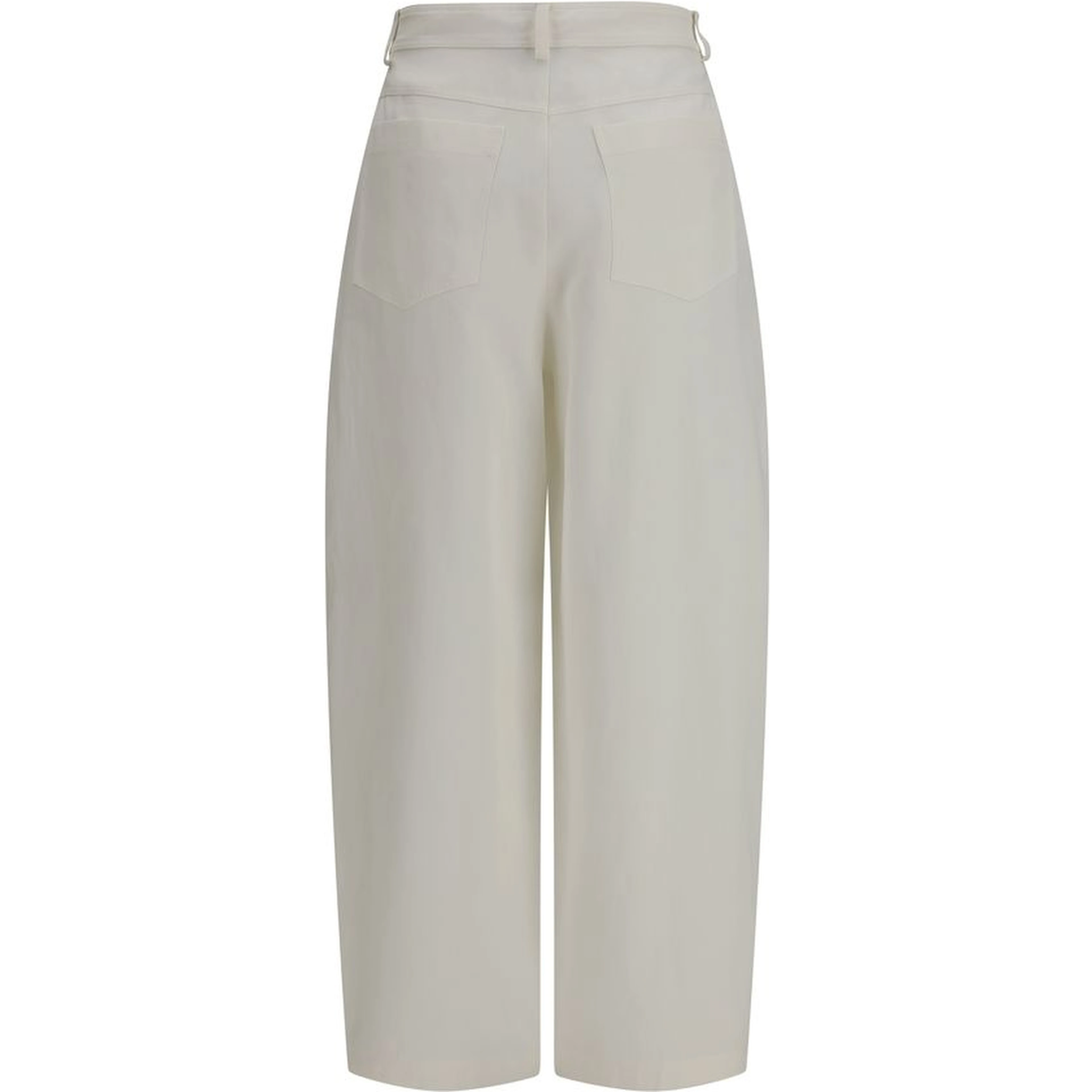 Beige Silk Casual Pants