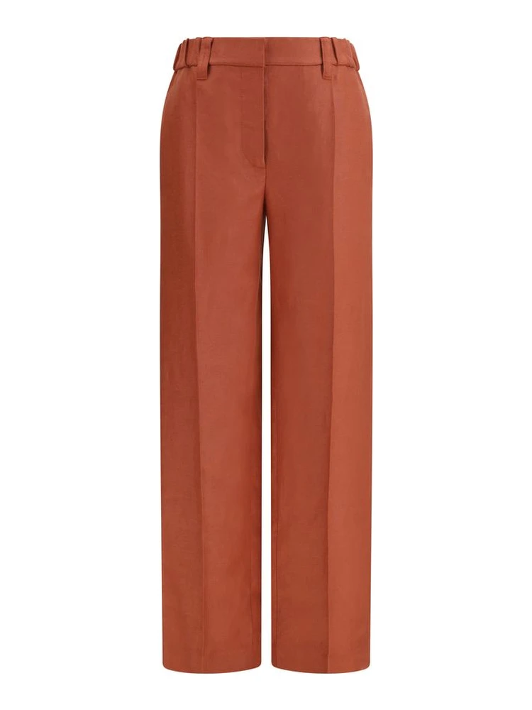 Multicolor Linen Casual Pants