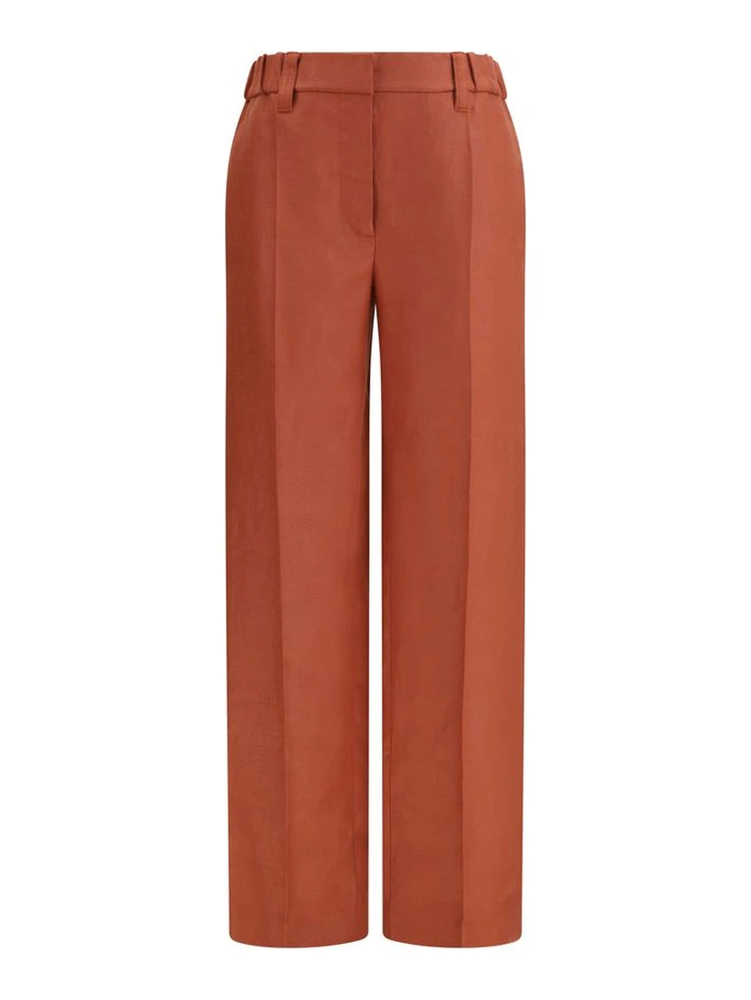 Multicolor Linen Casual Pants