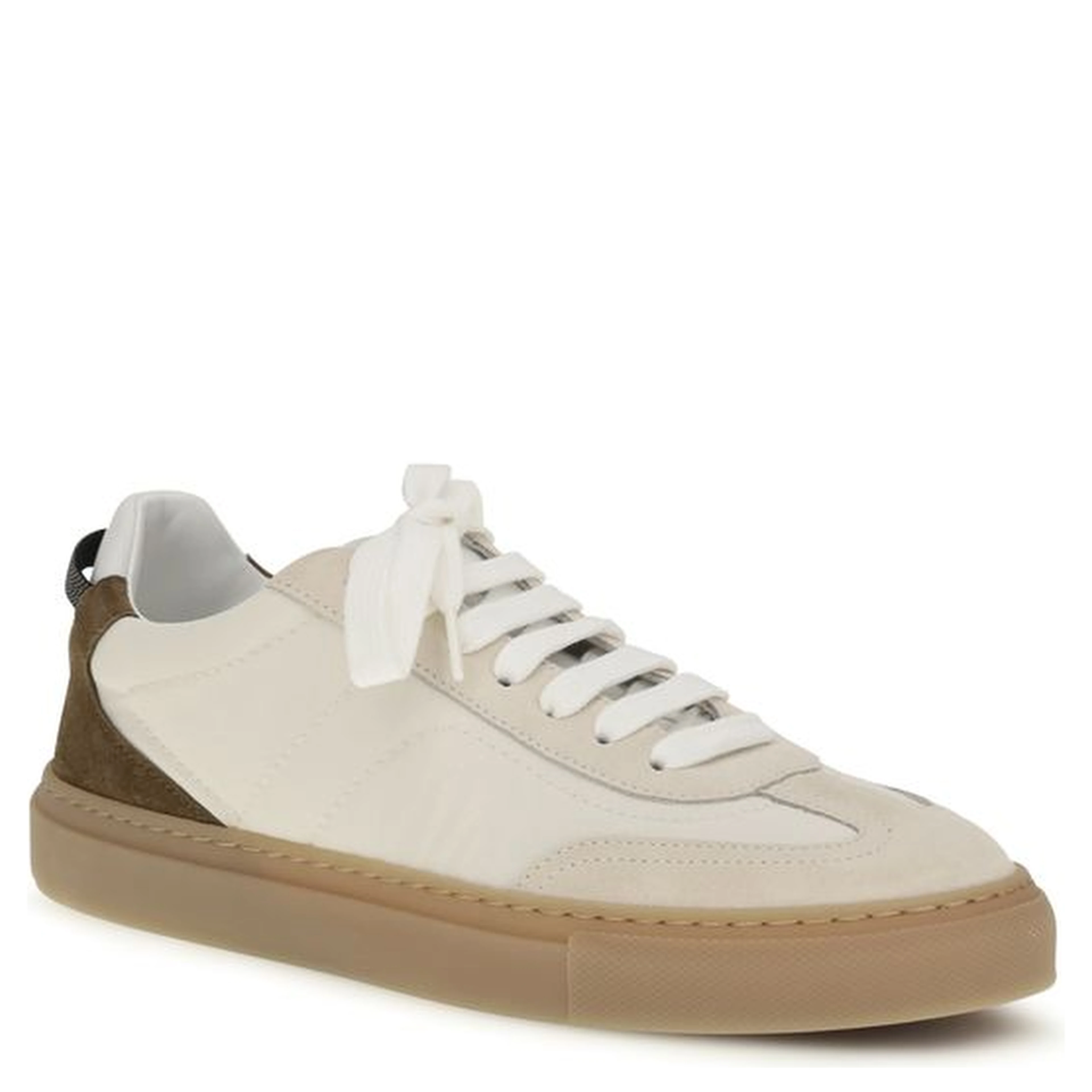 Beige Calf Leather Bos Taurus Sneakers