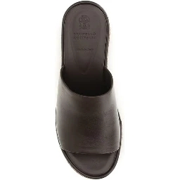 Brown Calf Leather Bos Taurus Platform Sandals