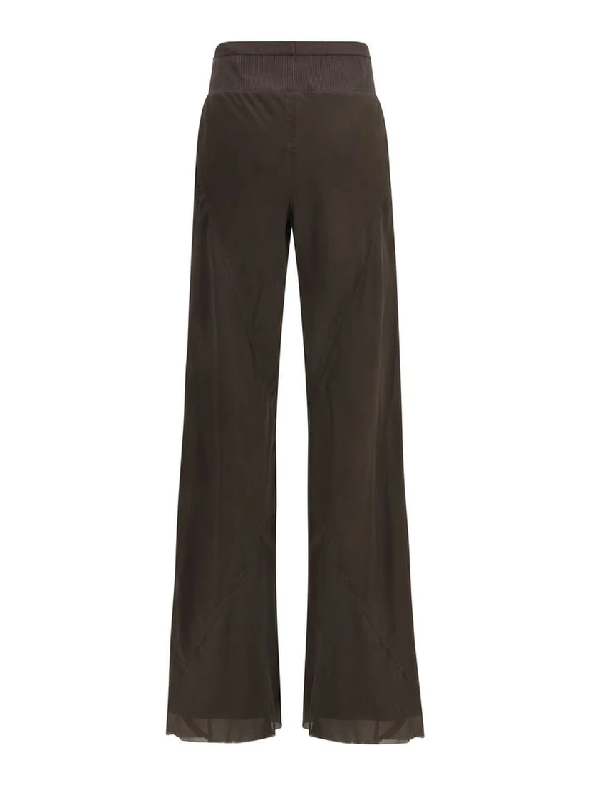 Brown Silk Casual Pants