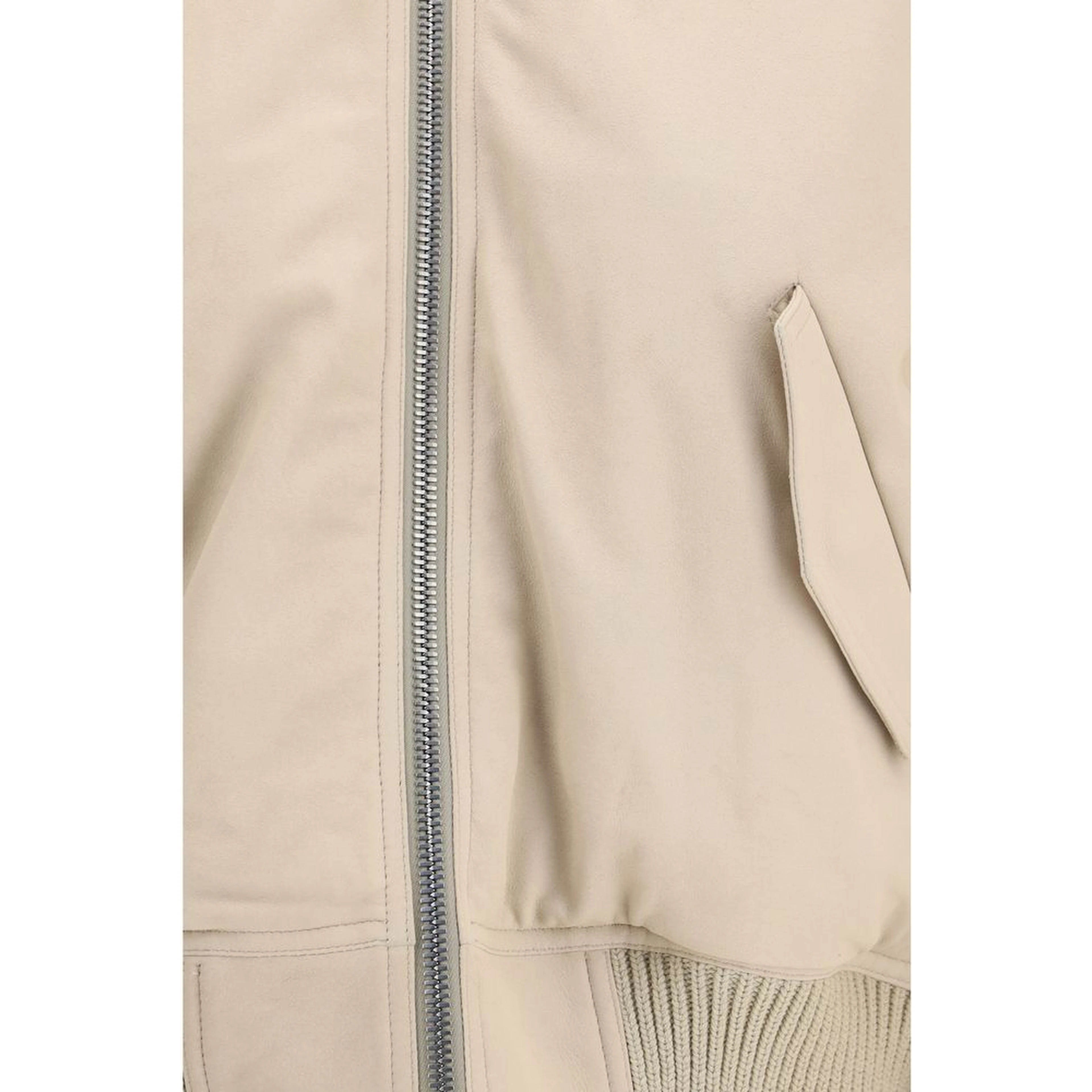 Beige Leather Jacket