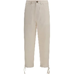 Beige Linen Casual Pants