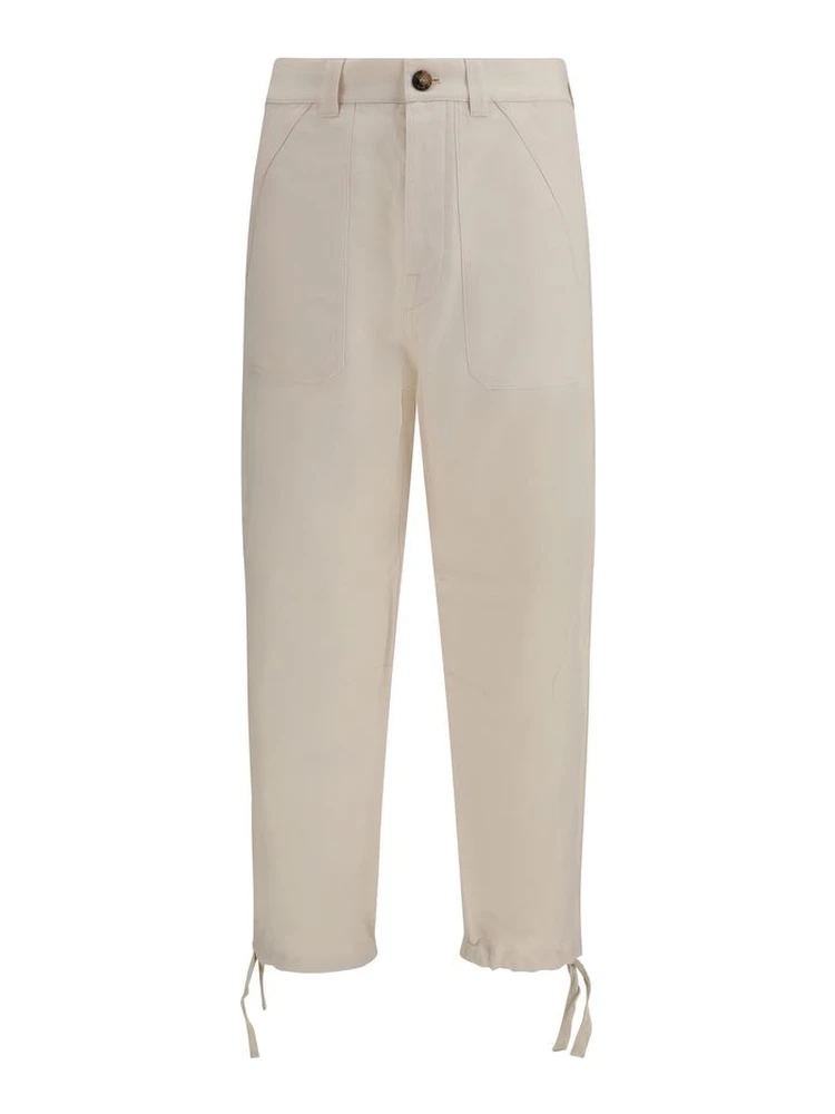 Beige Linen Casual Pants