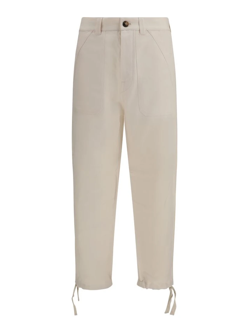 Beige Linen Casual Pants