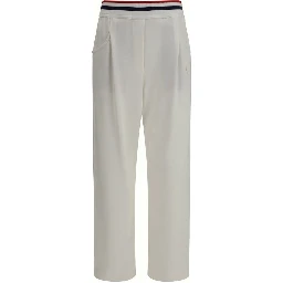 White Cotton Casual Pants