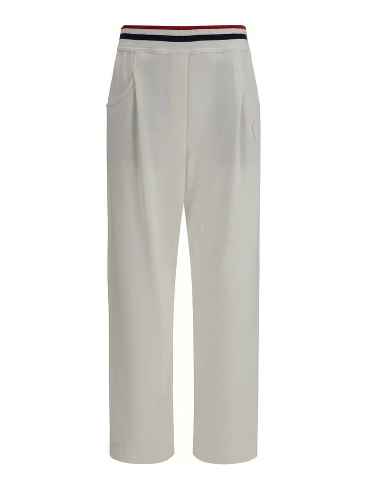 White Cotton Casual Pants