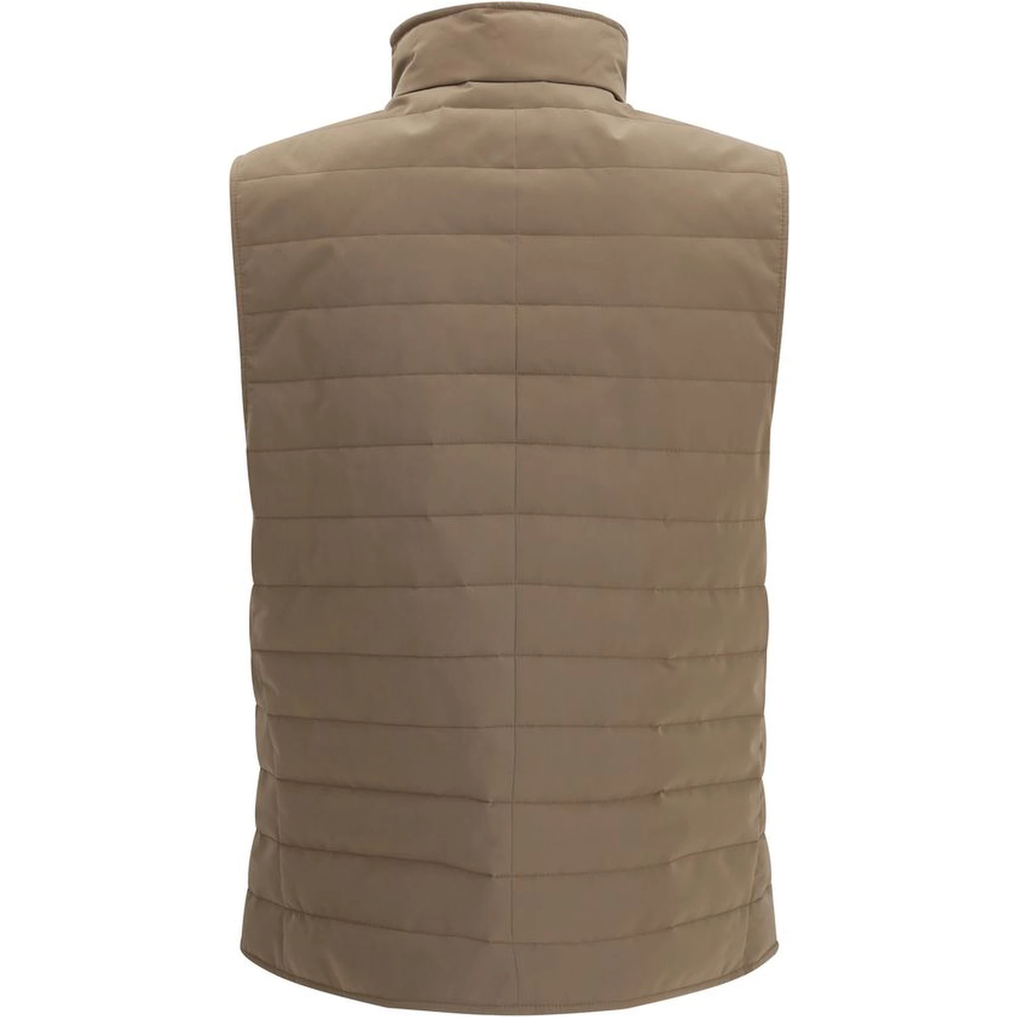 Beige Polyester Sleveless Jacket