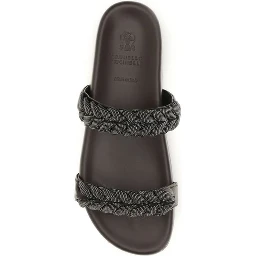 Brown Calf Leather Bos Taurus Flat Sandals