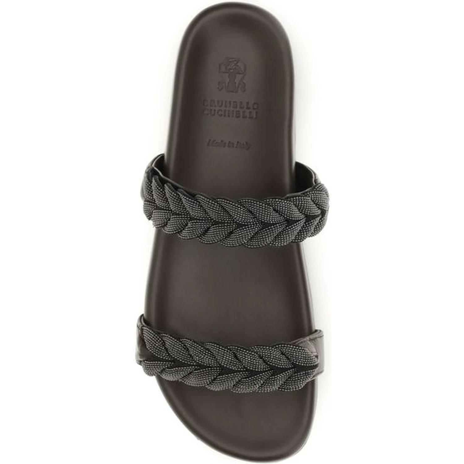 Brown Calf Leather Bos Taurus Flat Sandals