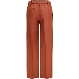 Multicolor Linen Casual Pants