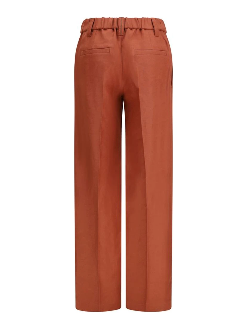 Multicolor Linen Casual Pants
