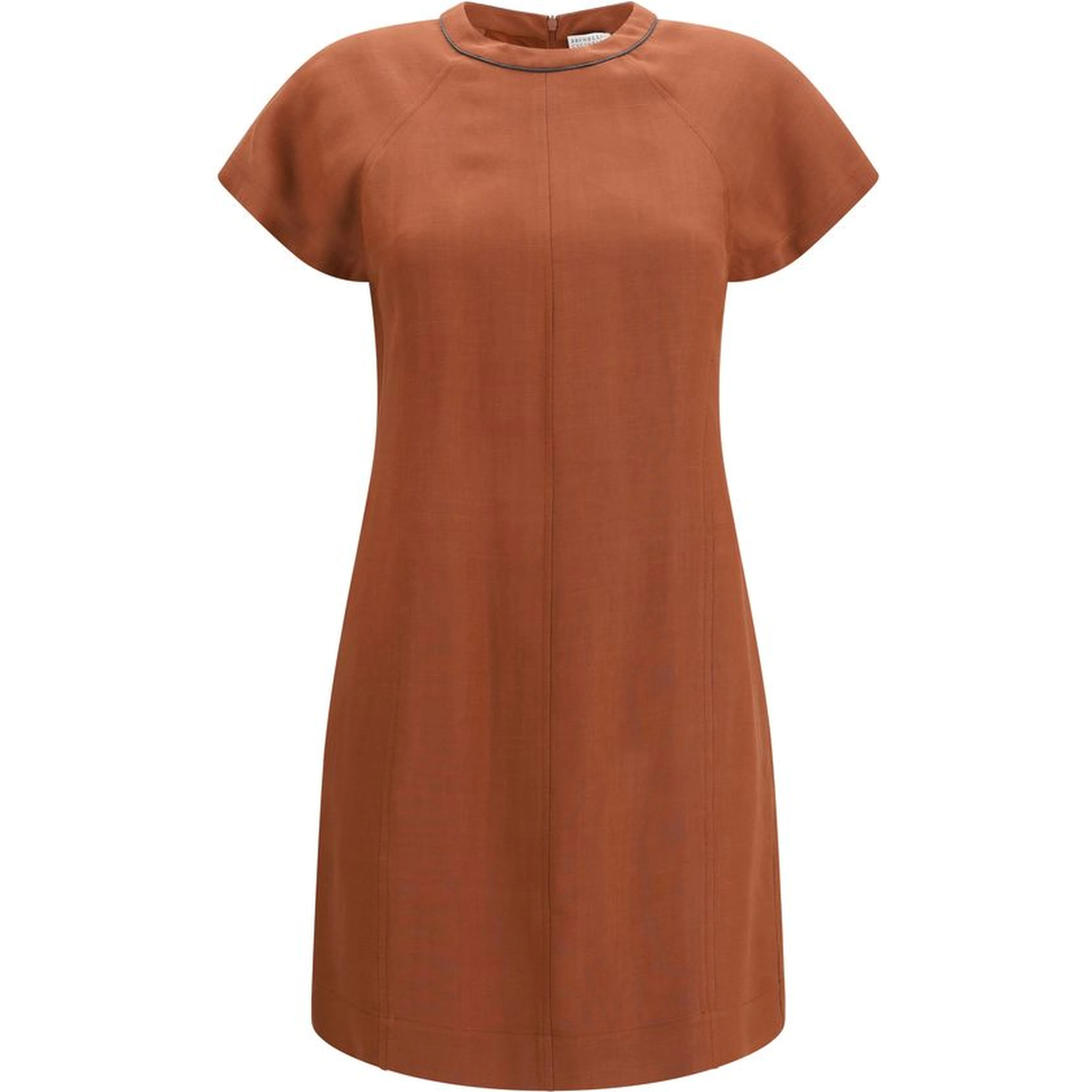 Brown Viscose Casual Dress