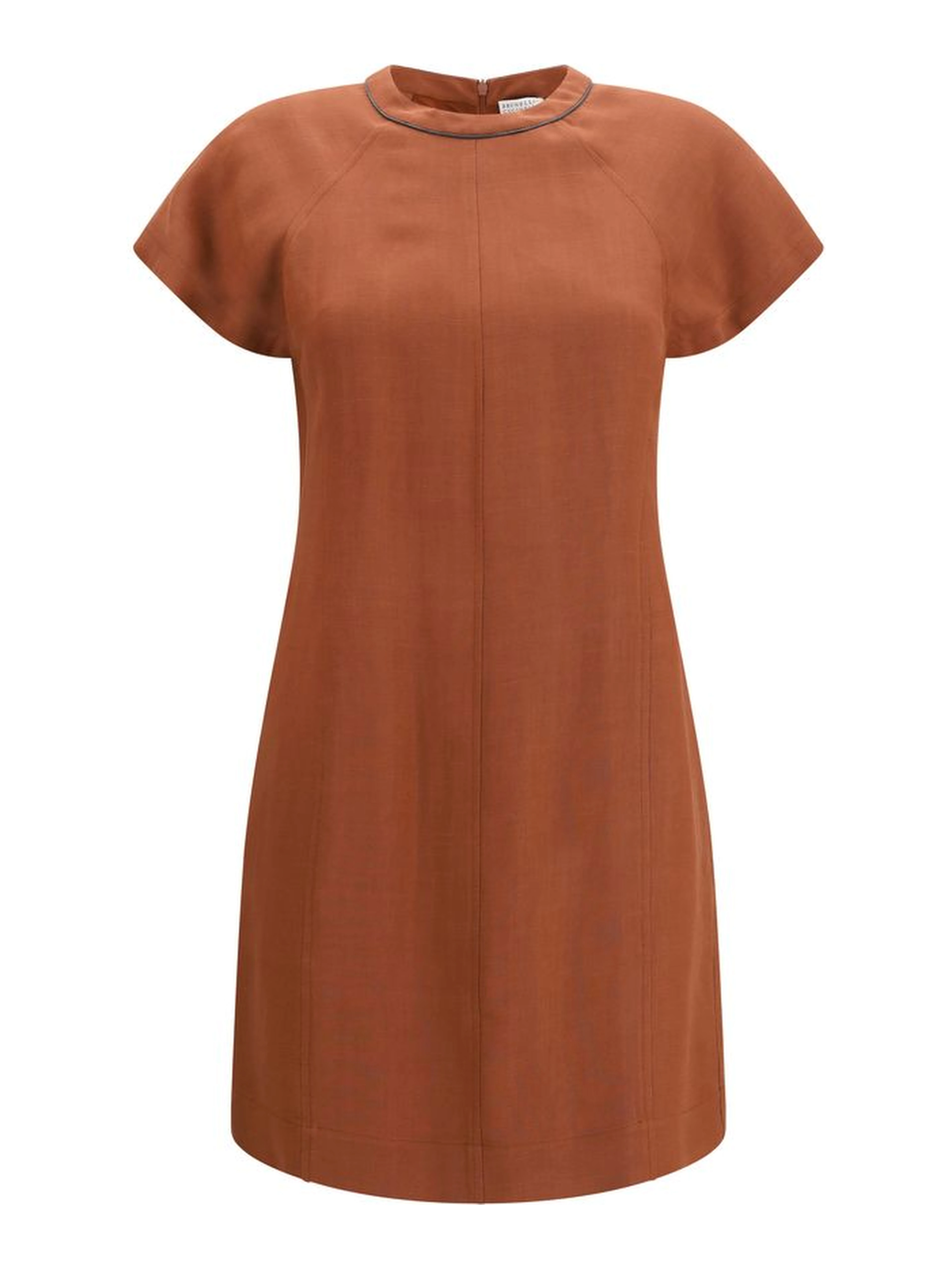 Brown Viscose Casual Dress