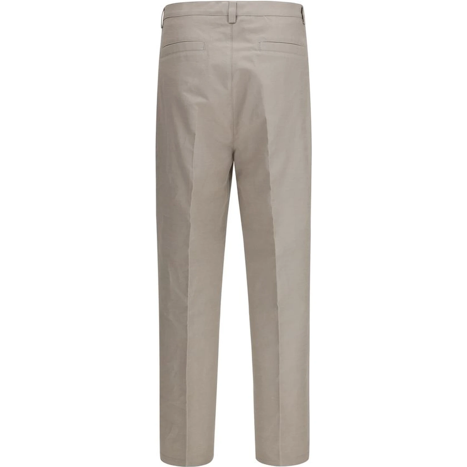 Beige Cotton Casual Pants