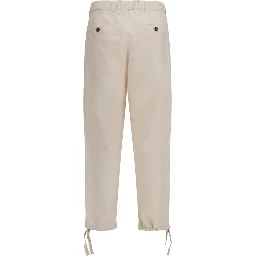 Beige Linen Casual Pants