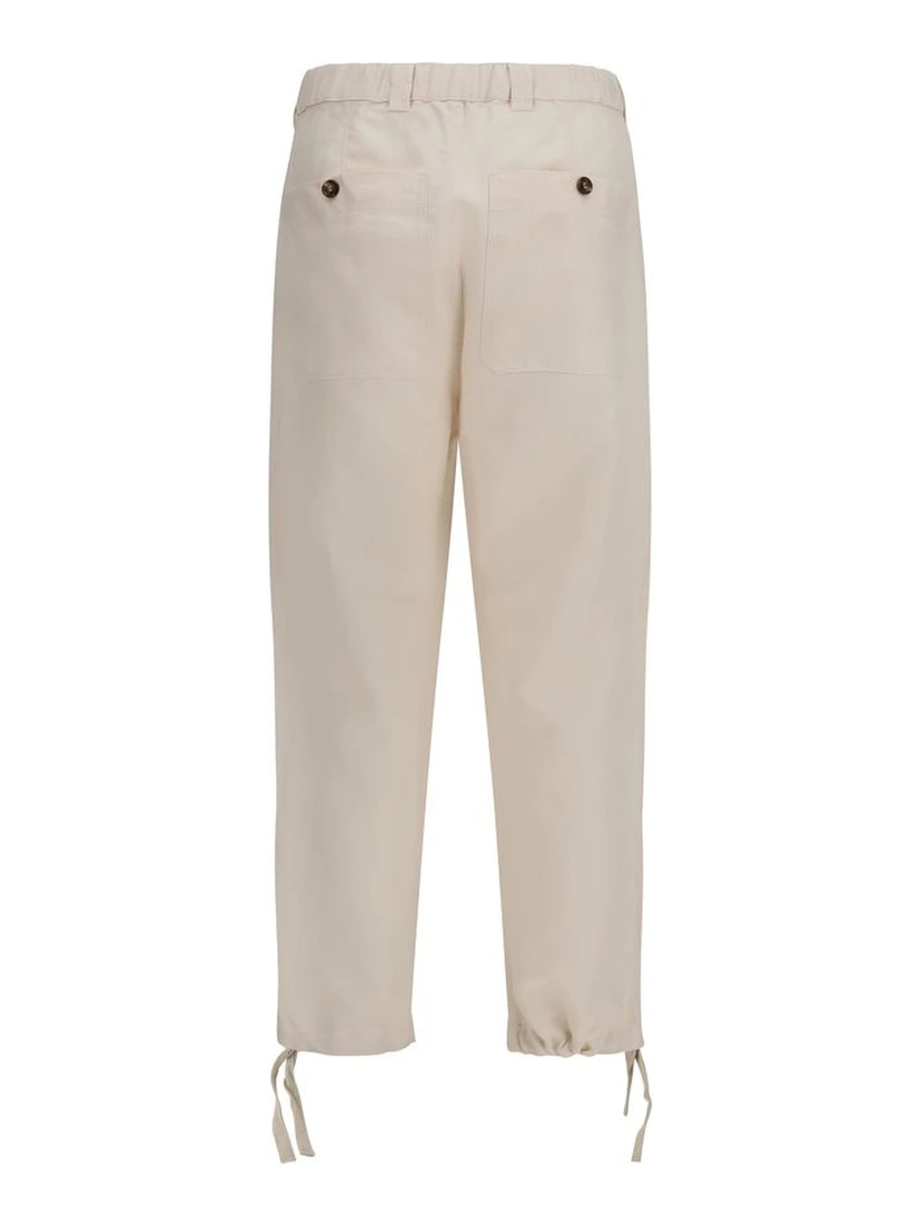 Beige Linen Casual Pants