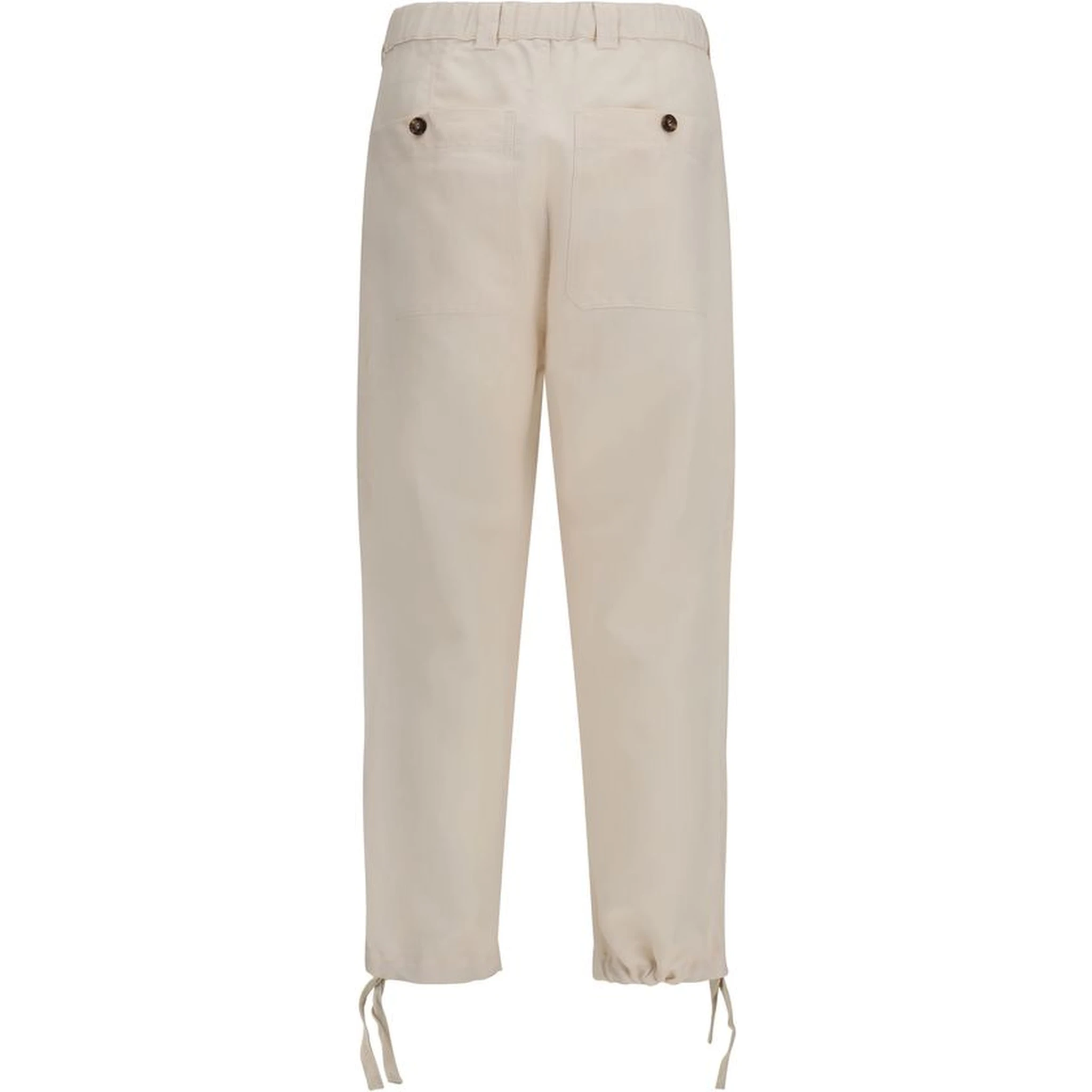 Beige Linen Casual Pants
