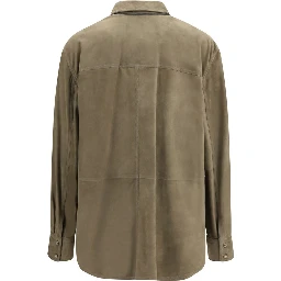 Bicolor Calf Leather Bos Taurus Dress Shirt