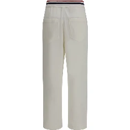 White Cotton Casual Pants