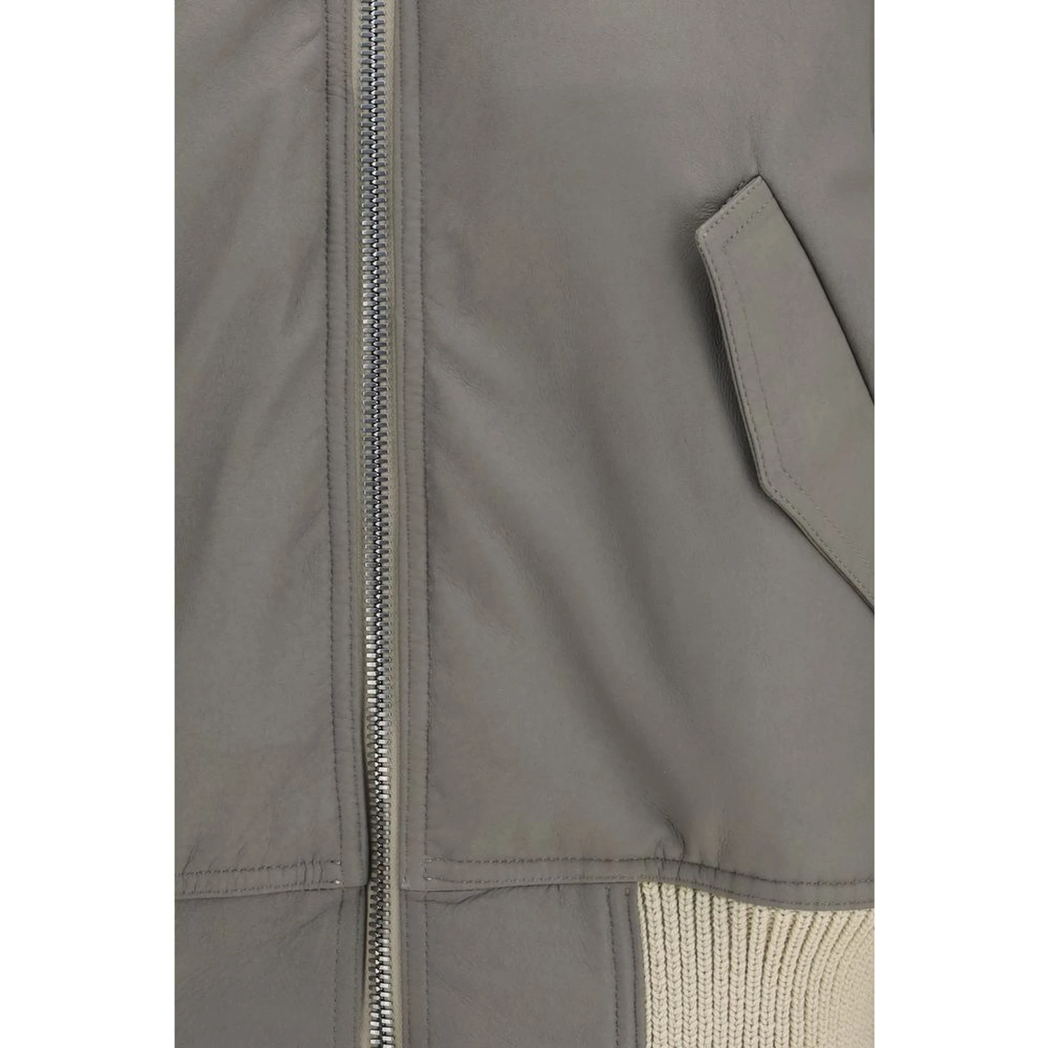 Beige Leather Jacket