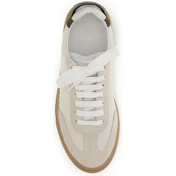 Beige Calf Leather Bos Taurus Sneakers