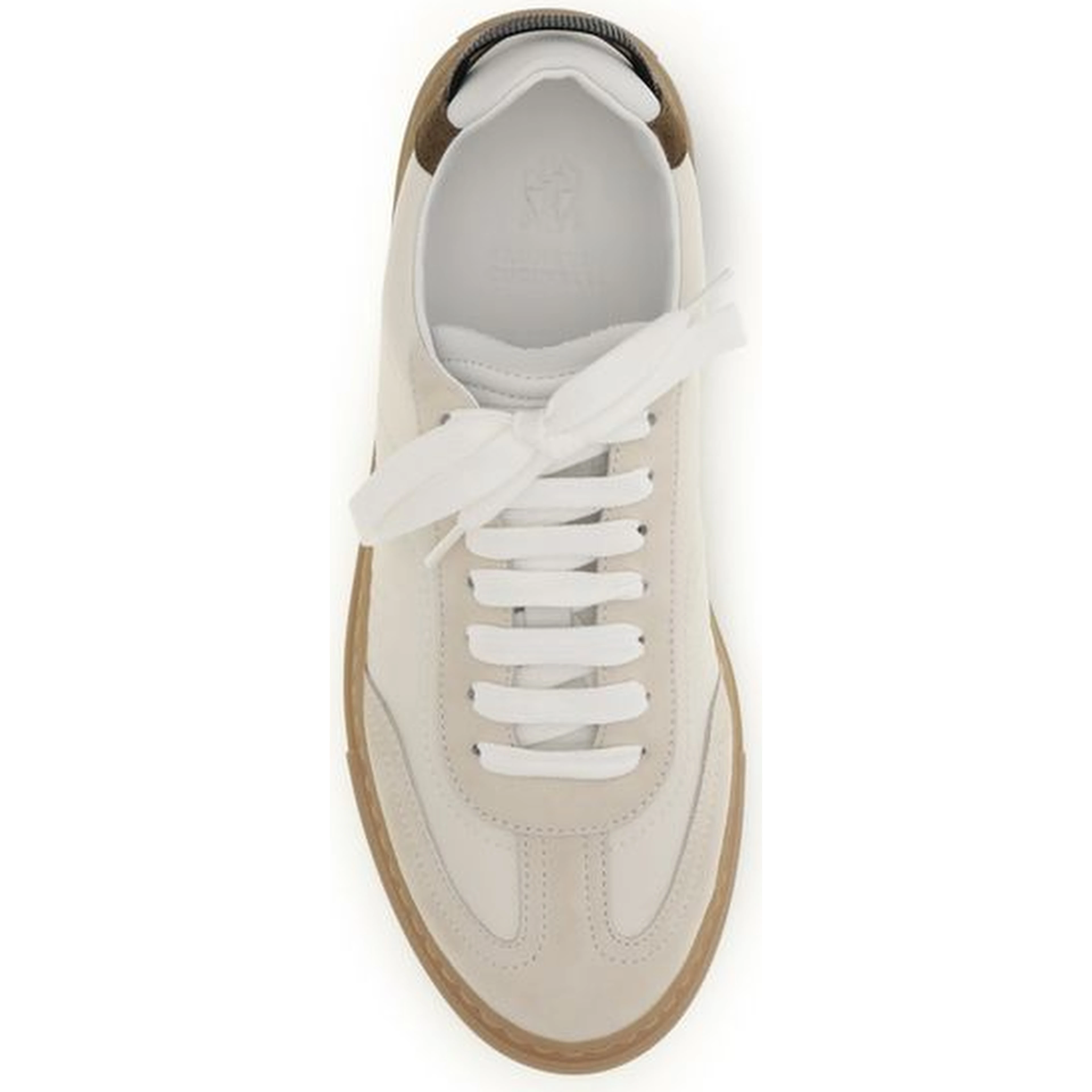 Beige Calf Leather Bos Taurus Sneakers