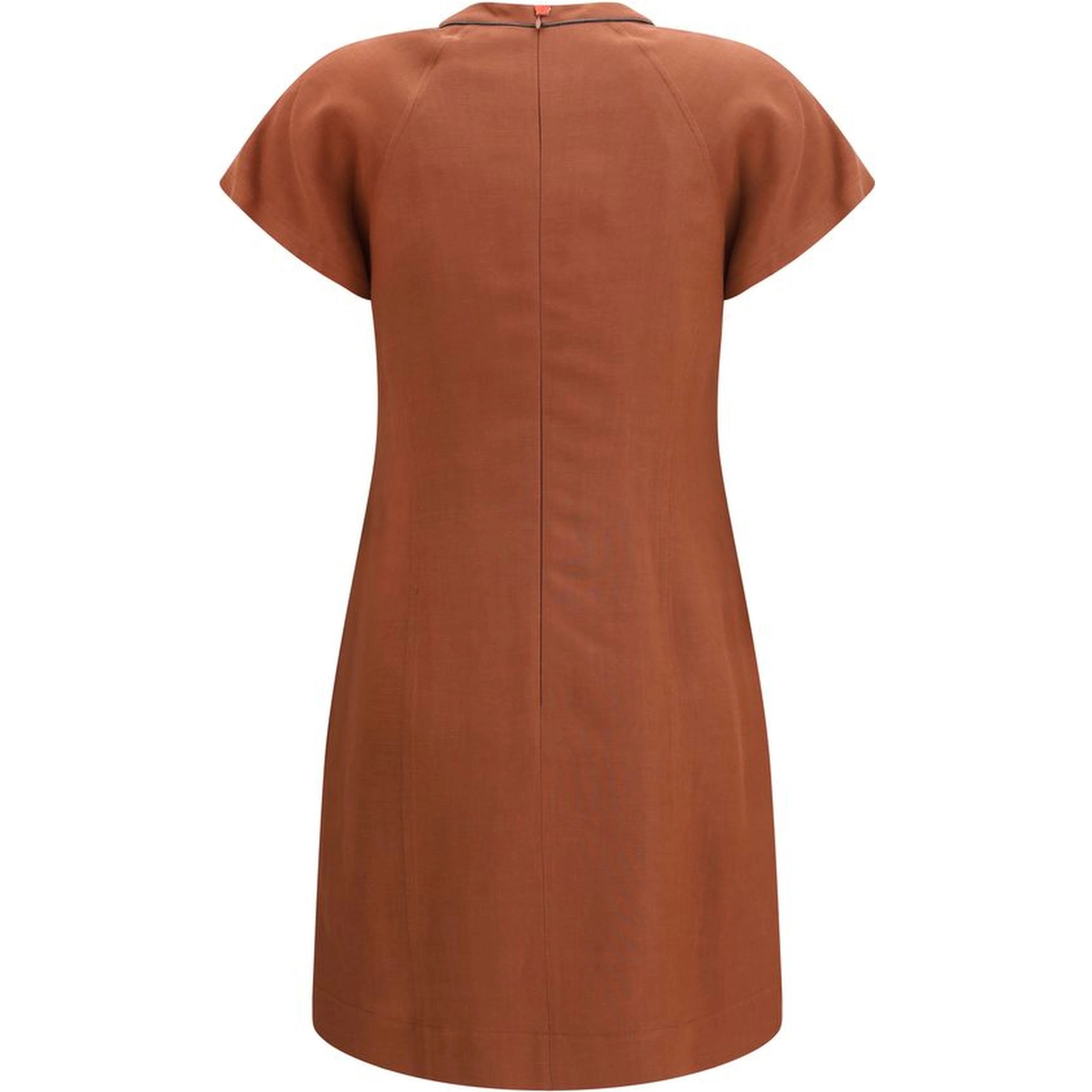 Brown Viscose Casual Dress