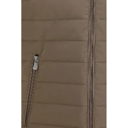 Beige Polyester Sleveless Jacket