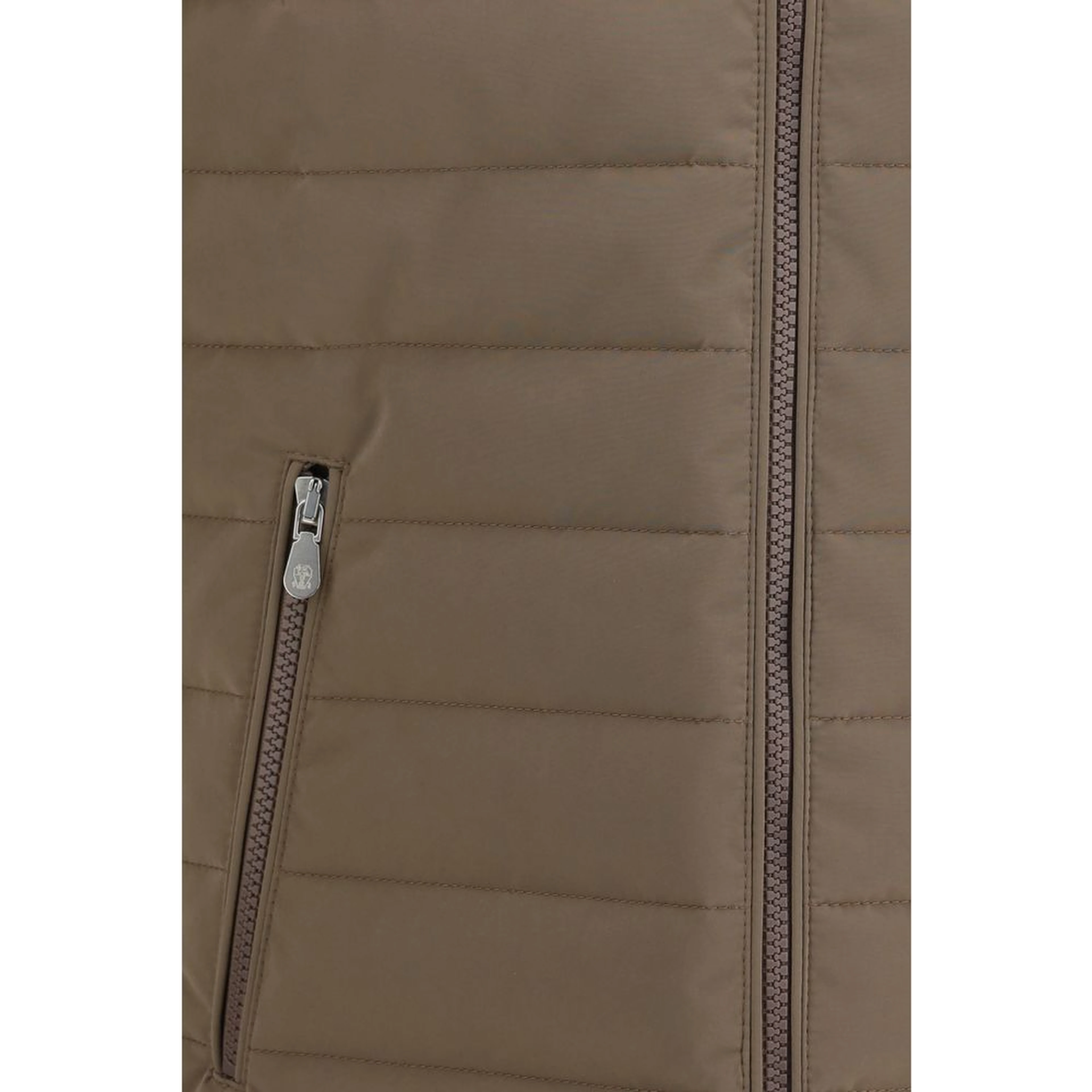 Beige Polyester Sleveless Jacket