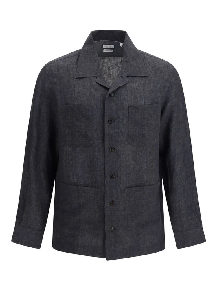 Gray Linen Pattern Shirt