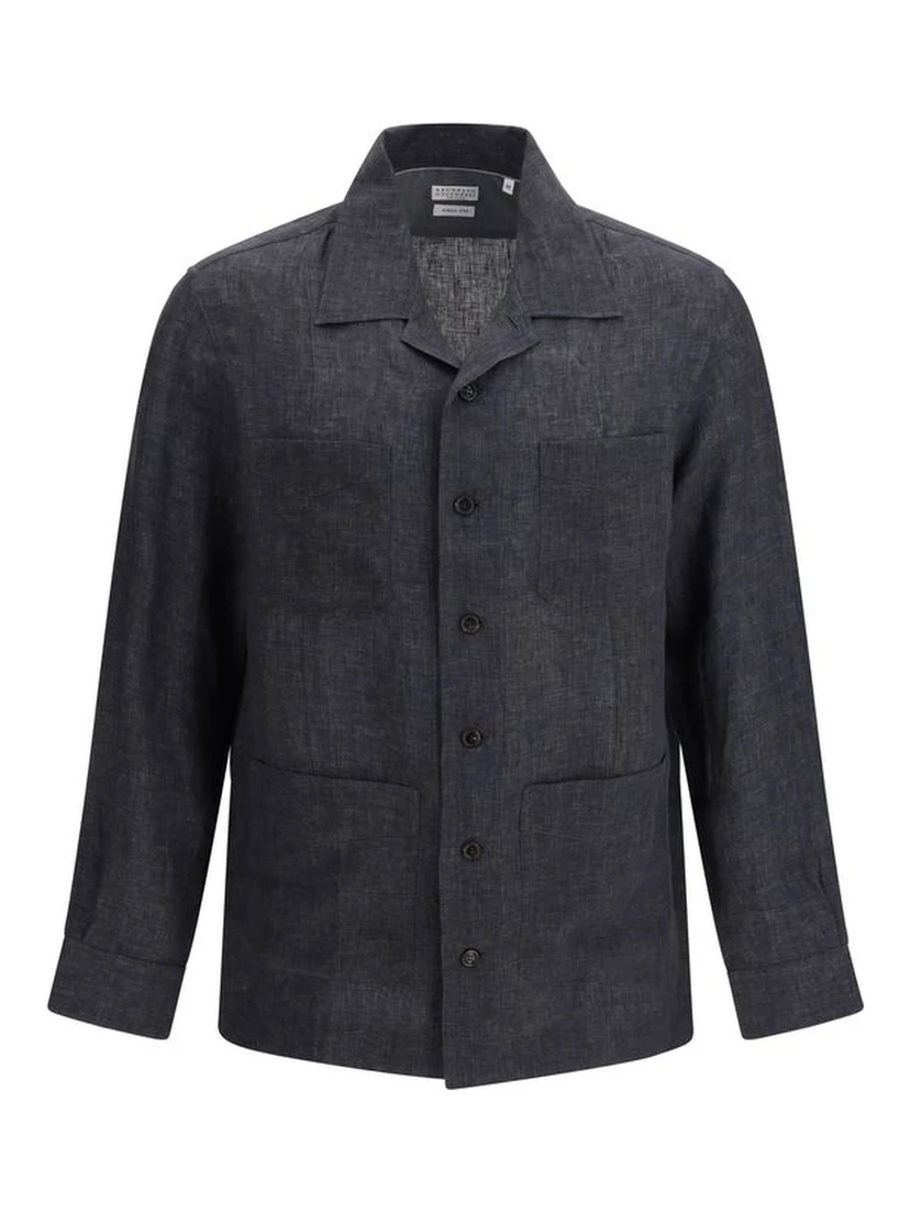 Gray Linen Pattern Shirt