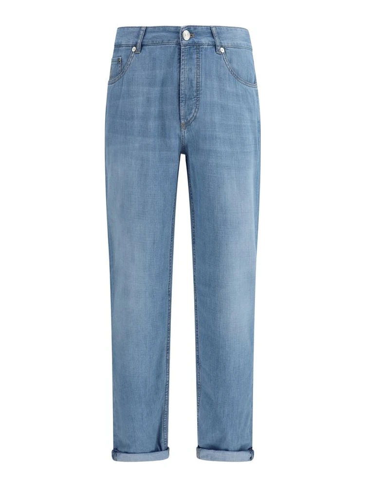 Blue Cotton Relaxed Fit Jeans