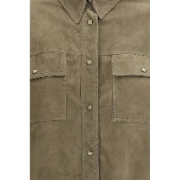 Bicolor Calf Leather Bos Taurus Dress Shirt