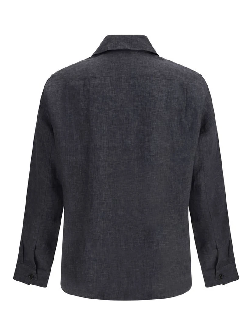 Gray Linen Pattern Shirt