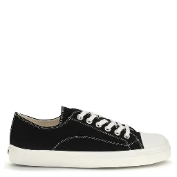 Black Cotton Low Top Sneakers