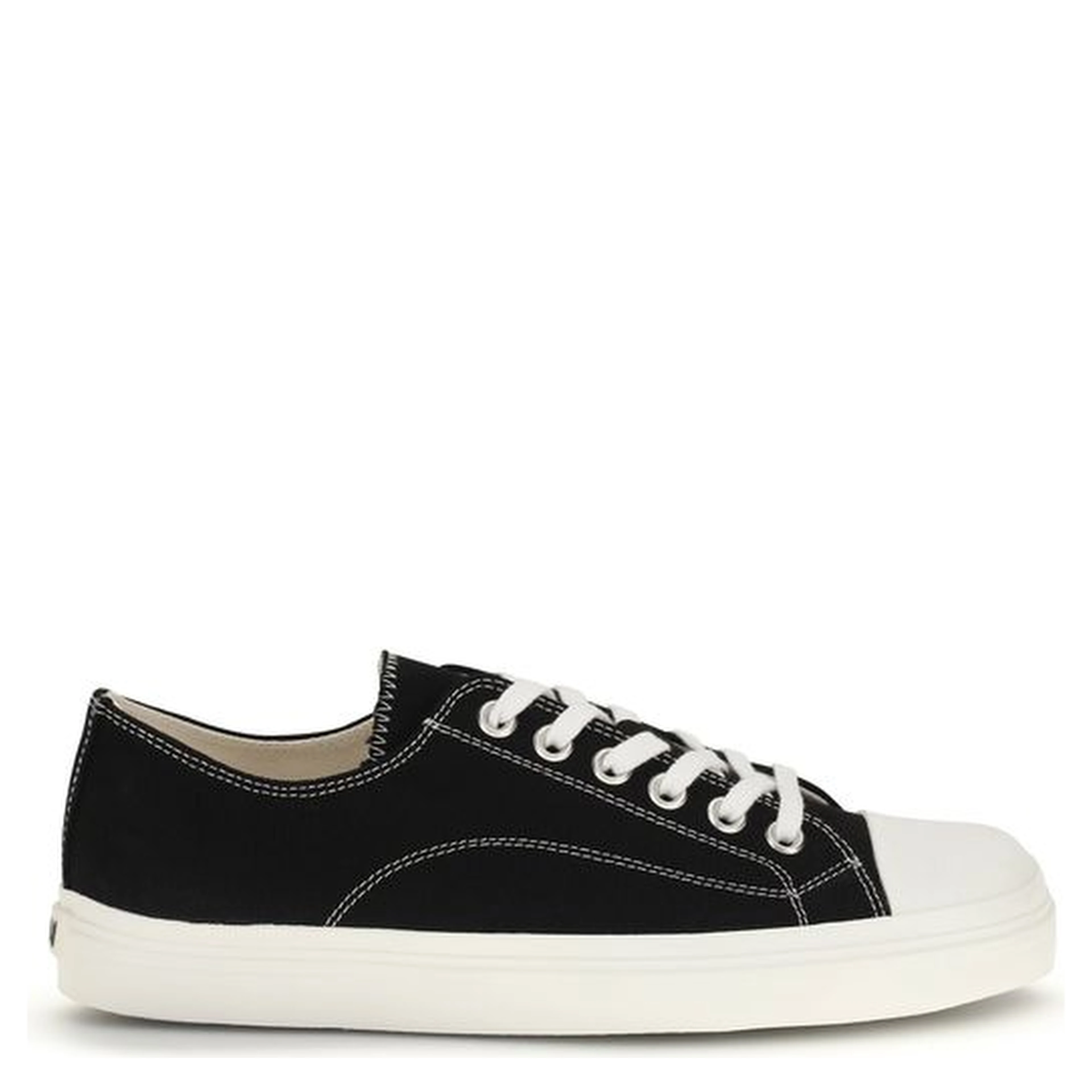 Black Cotton Low Top Sneakers