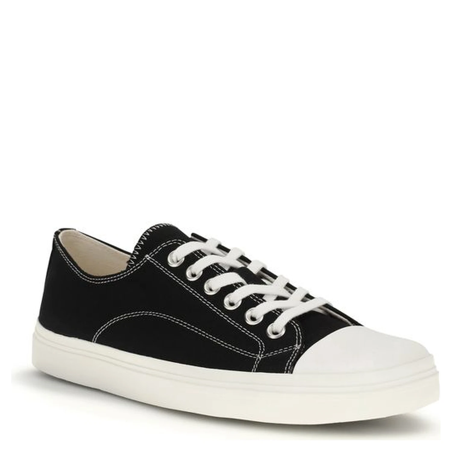 Black Cotton Low Top Sneakers