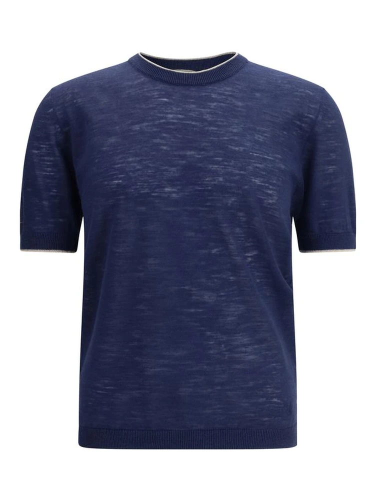 Blue Linen Shortsleeve Shirt