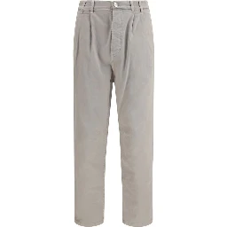 Brown Cotton Casual Pants
