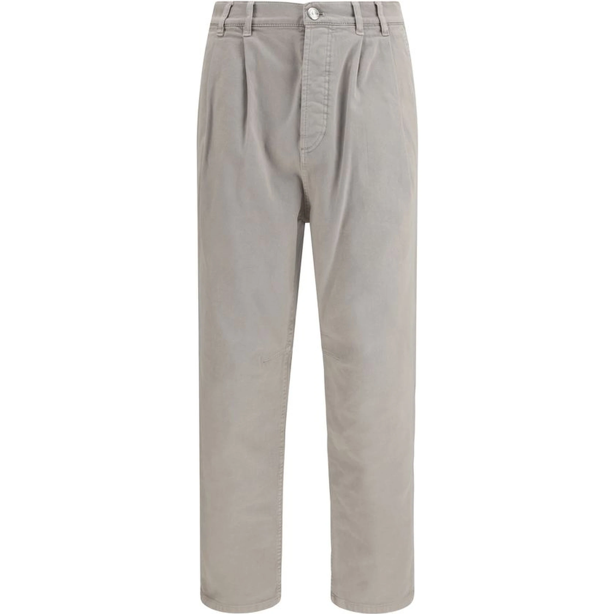 Brown Cotton Casual Pants