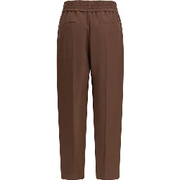 Brown Viscose Casual Pants