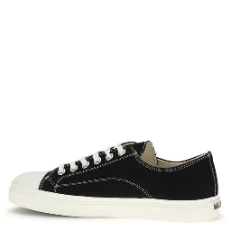 Black Cotton Low Top Sneakers
