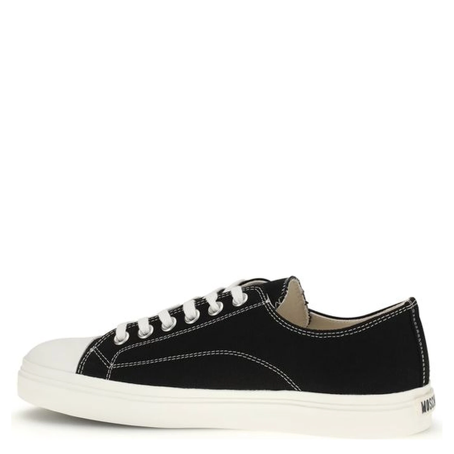 Black Cotton Low Top Sneakers
