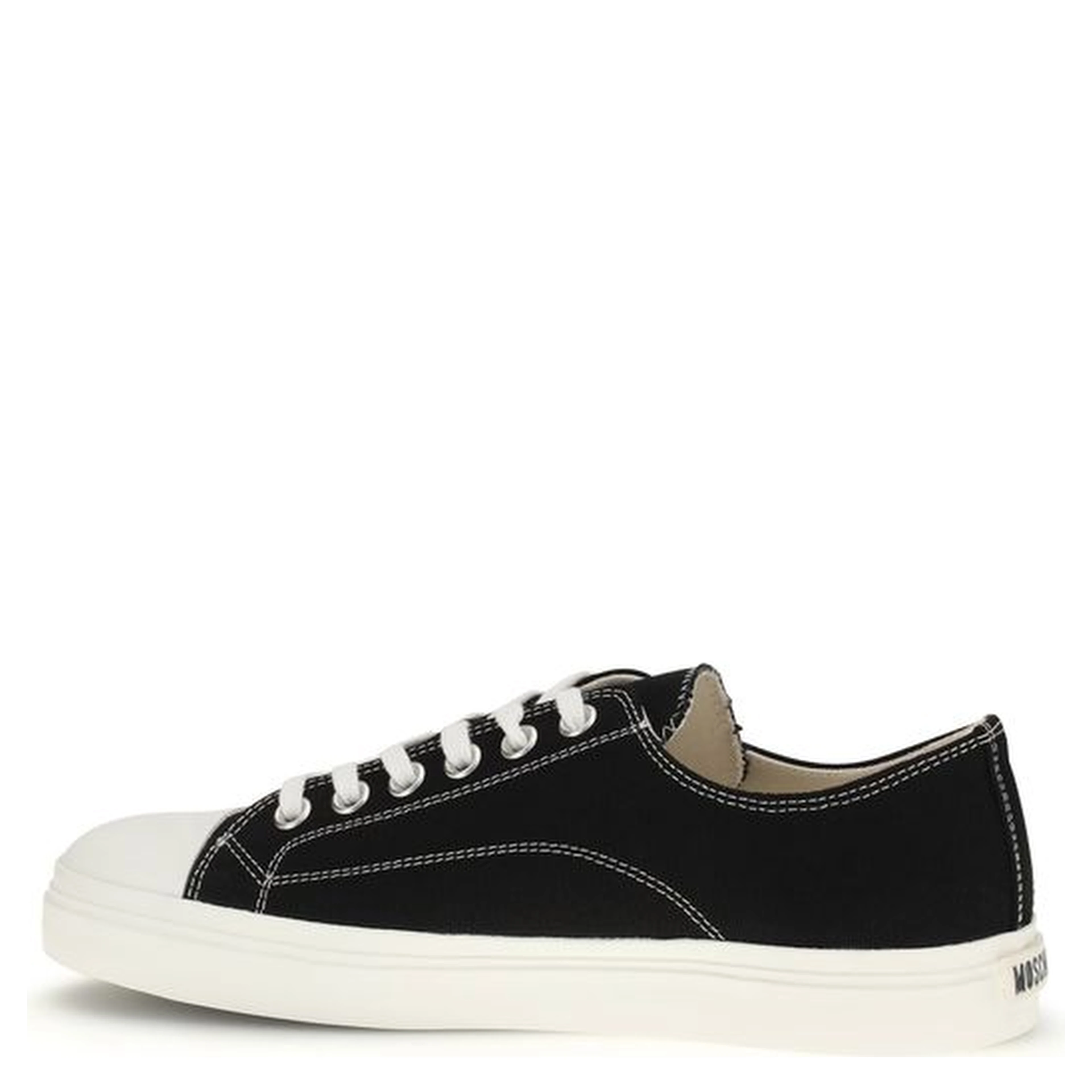 Black Cotton Low Top Sneakers
