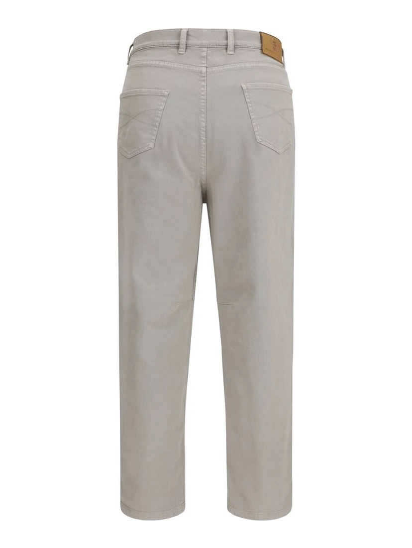 Brown Cotton Casual Pants