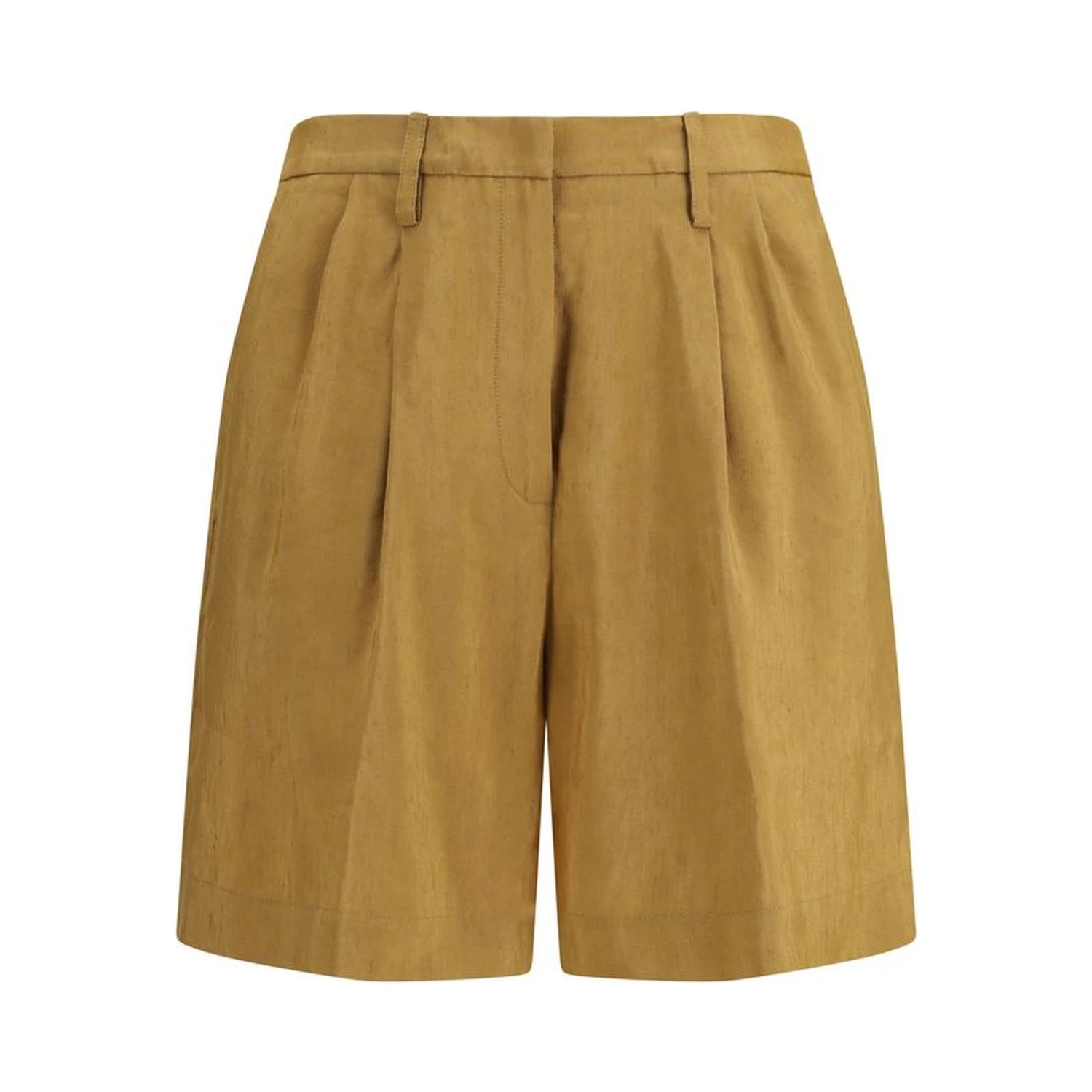 Beige Linen Bermuda Shorts