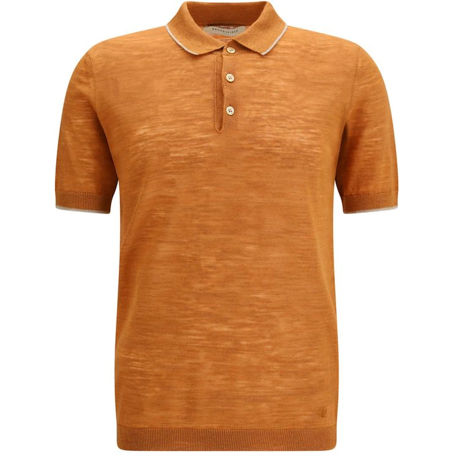 Orange Linen Polo Shirt