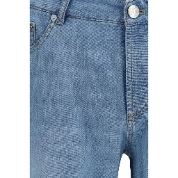 بنطلون جينز أزرق قطني بقصة مريحة